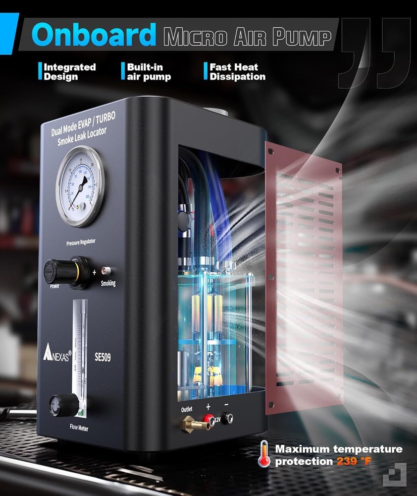 NEXAS Auto Smoke Machine Tester Tool EVAP TURBO Vacuum Leak Detector Detection