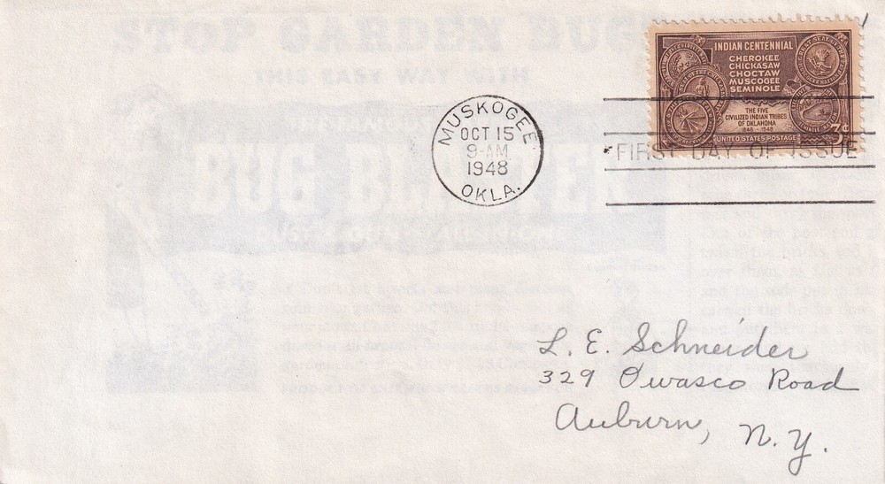 STAMP US SCOTT 972 "Five Indian Tribes Seals" 3 CENT 1948 FDC - B