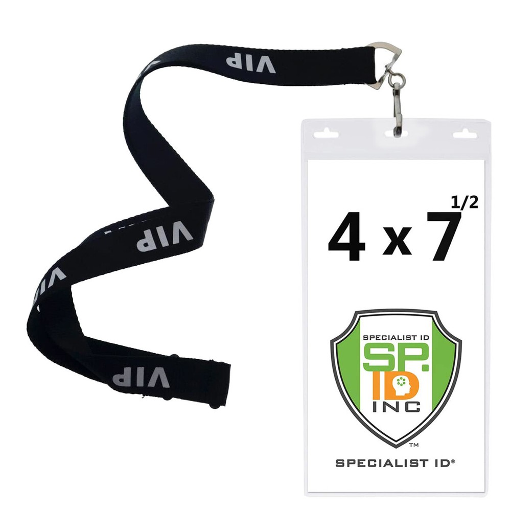 10 Pack - 4x7 Pit Pass / Extra Large Ticket Holders with Lanyards (4 X 7 Badges)