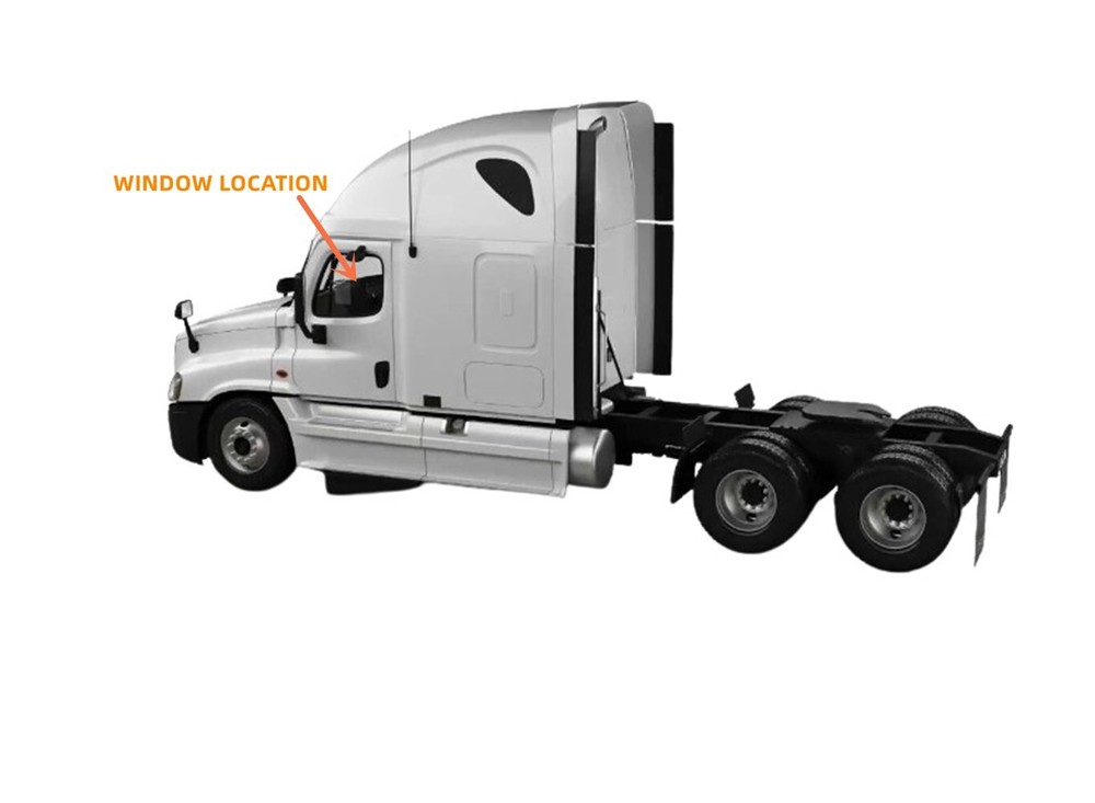 Driver/Left Front Door Glass For 08-23 Freightliner Cascadia Conventional Cab