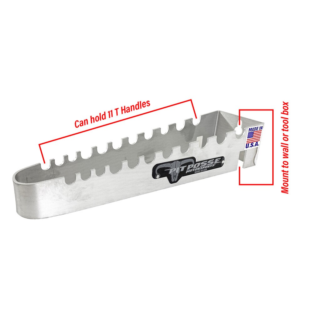 Pit Posse T Handle Tool Rack Holder Aluminum-Made in USA