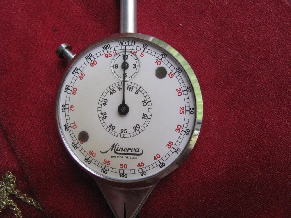 Vintage Minerva Swiss Made Opisometer Map Curvimeter Drafting Measuring Tool