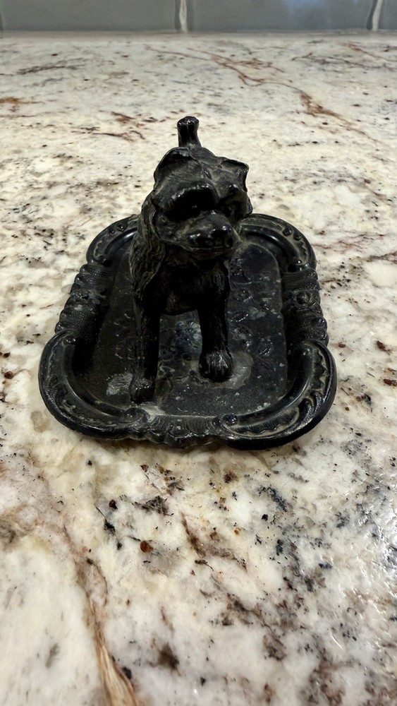 Antique Cast Iron Dog Ash Tray
