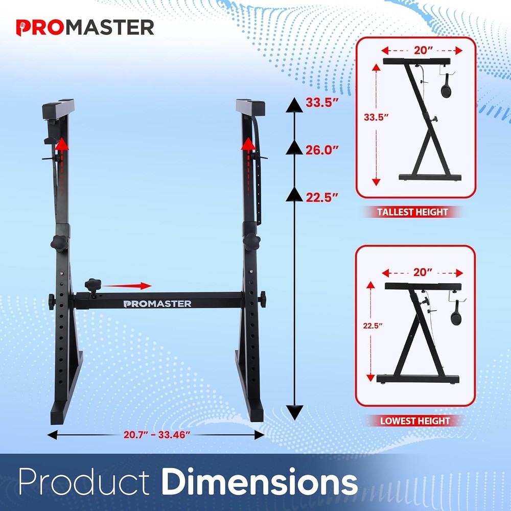 Pro Master Heavy Duty Z Design Keyboard Stand , Adjustable Width & Height (20-34