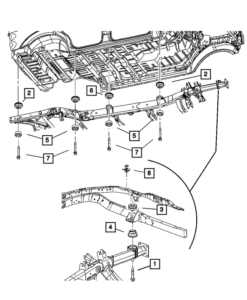 Genuine Mopar Frame To Body Isolator 68025825AA