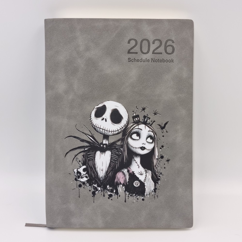 Nightmare Before Christmas 2026 Note Pad Grey A5 8"x6" Schedule Notebook