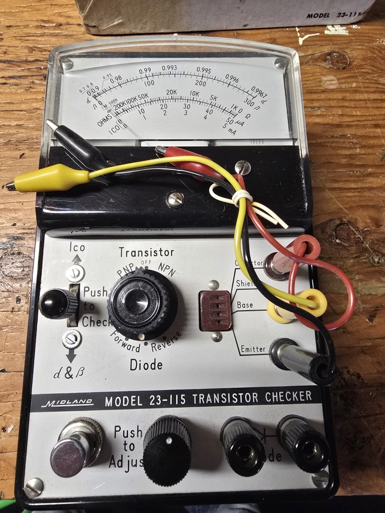 MIDLAND TRANSISTOR CHECKER, MODEL 23-115, ELECTRONICS, VERY GOOD CONDITION