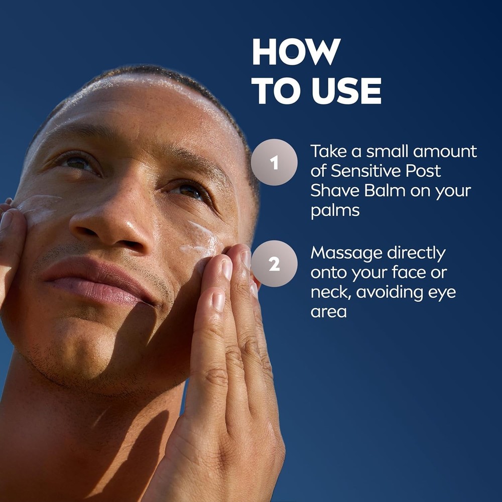 NIVEA MEN Sensitive Post Shave Balm, with VitaminPro Complex, Alcohol Free After