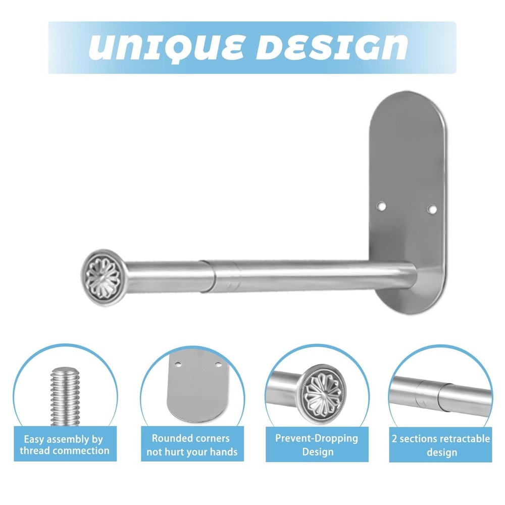 2-Section Stainless Steel Clothes Hanger Storage, Retractable Space Saving Cl...