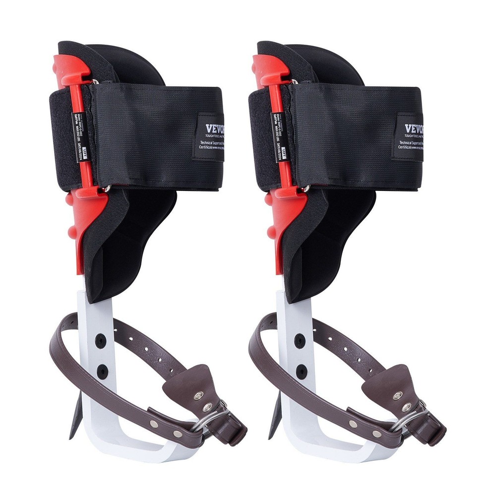 Secure Fit Tree Climbing Spurs TPU & Nylon Straps Red
