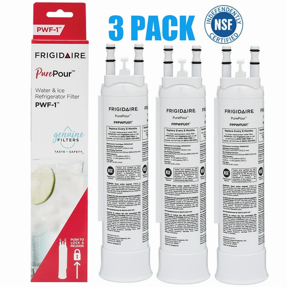Frigidaire FPPWFU01 PurePour PWF-1 Refrigerator Water Filter-3PACK