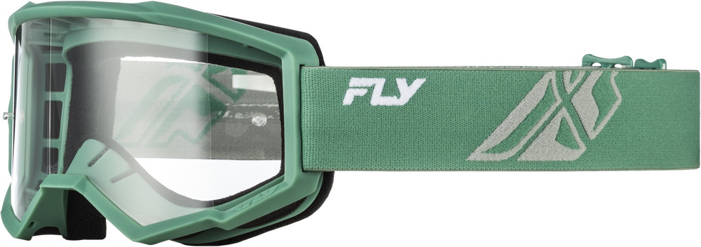 FLY RACING YOUTH FOCUS GOGGLE OLIVE/GREY W/ CLEAR LENS