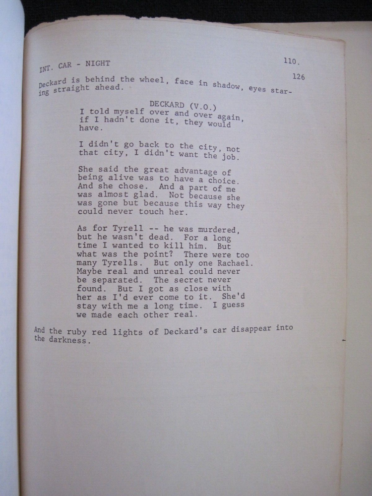 ORIGINAL SCRIPT for BLADE RUNNER - RIDLEY SCOTT, HARRISON FORD SCI-FI FILM