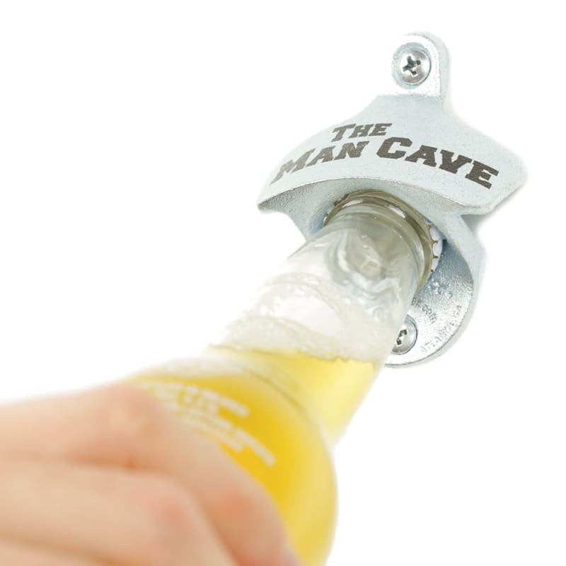 Wall Mounted Bottle Openers with Optional Cap Catcher: Theme Man Cave