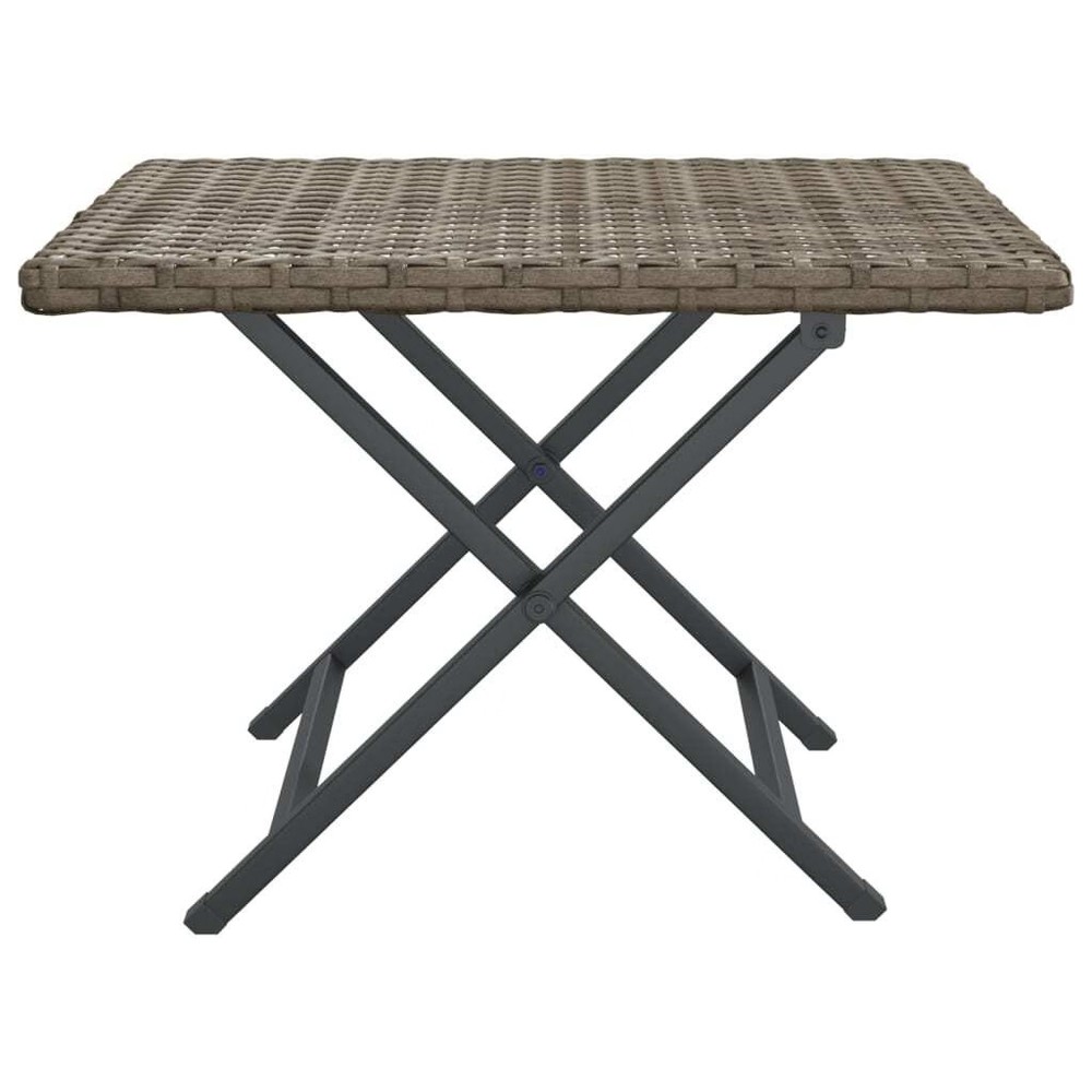 Folding Table Gray 17.7"x13.8"x12.6" Poly Rattan