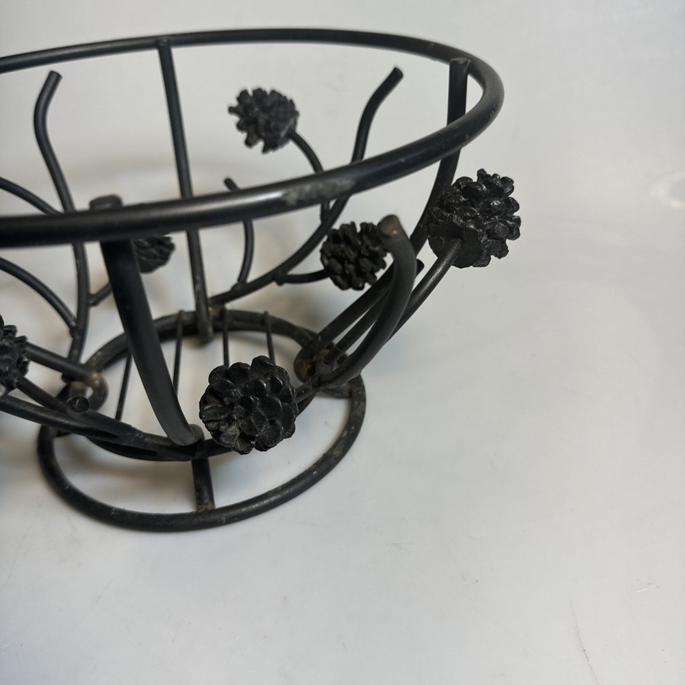 Wrought Iron Pinecone Bowl 10"