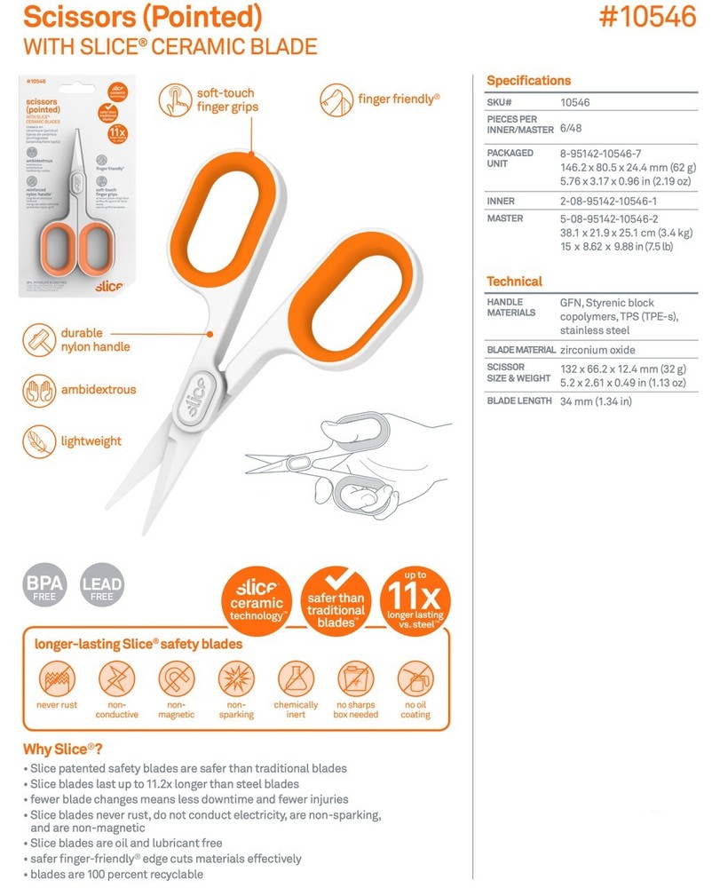 Slice Ceramic Scissors Pointed Tip