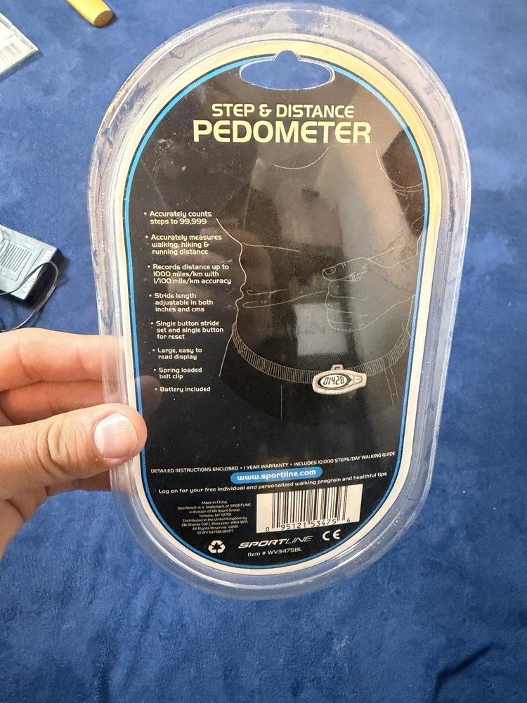 Sportline Step & Distance Pedometer #340 NEW Walking Program 10,000 Steps