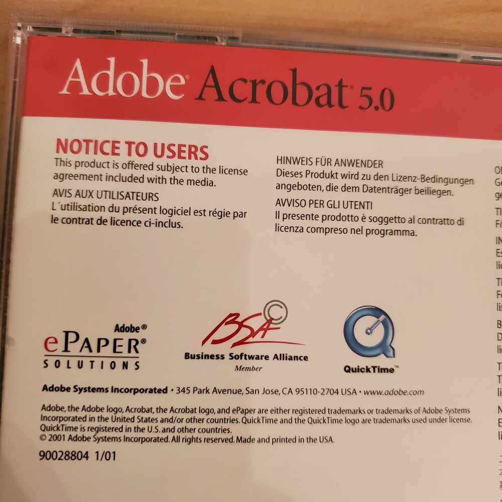 Adobe Acrobat 5.0 Macintosh Upgrade & Full Ver 4.0 Read Description