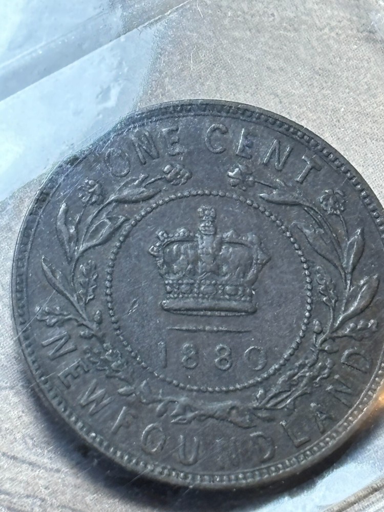 Newfoundland 1880 ROED Large Cent ICCS Graded EF40