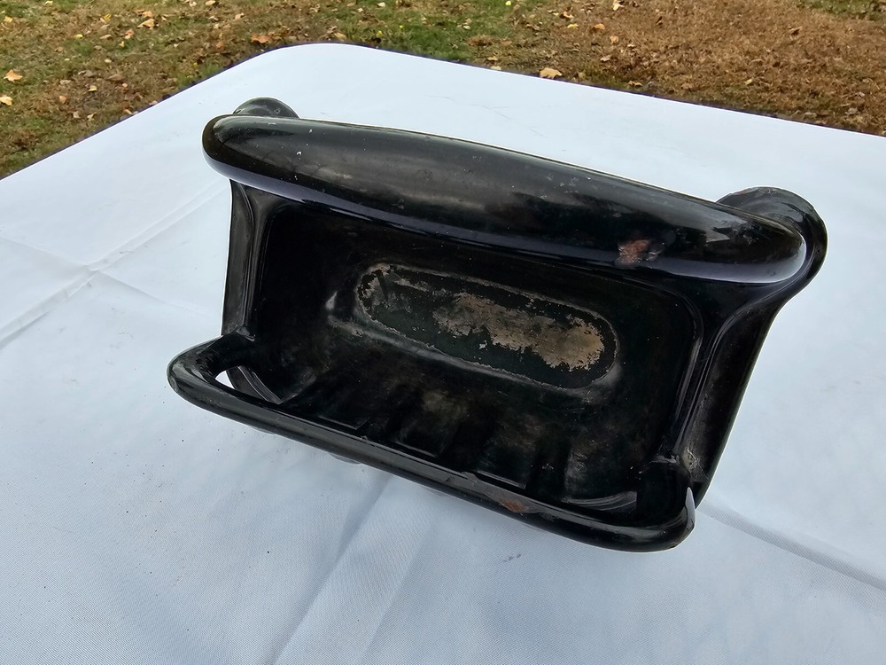 Rare!! Black Cast Iron Soap Dish In Wall!!