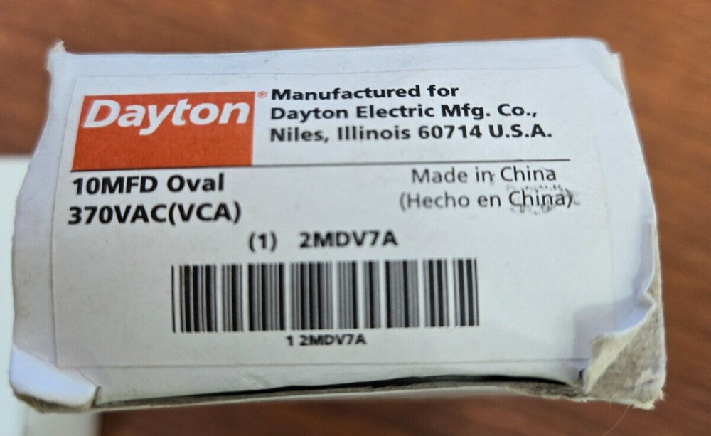 Dayton Capacitor 2MDV7B 370VAC 10 uF