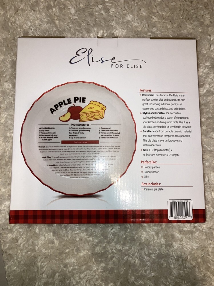 Elise for Elise Ceramic Pie Plate Apple Pie