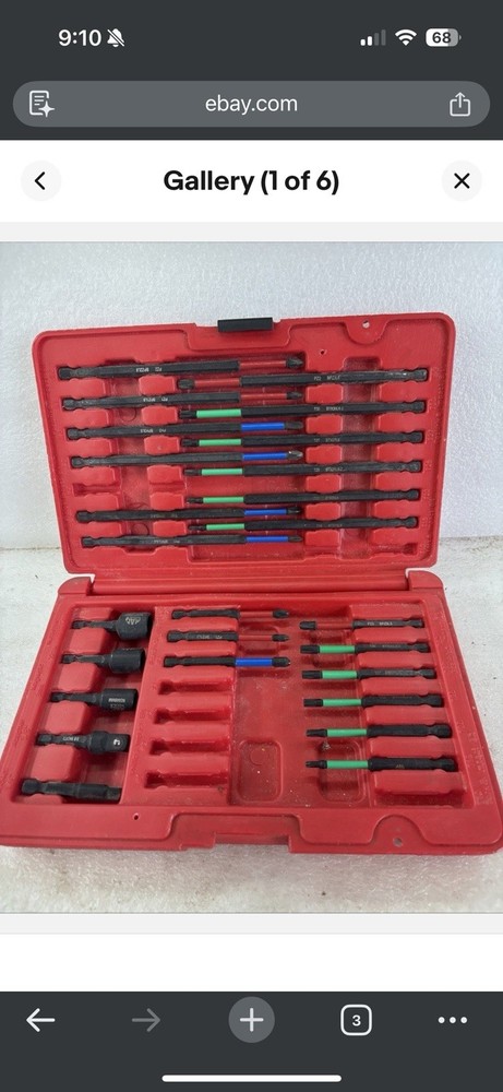 MAC SD33KL 33pc Long Power Bit Set (missing 7pc)