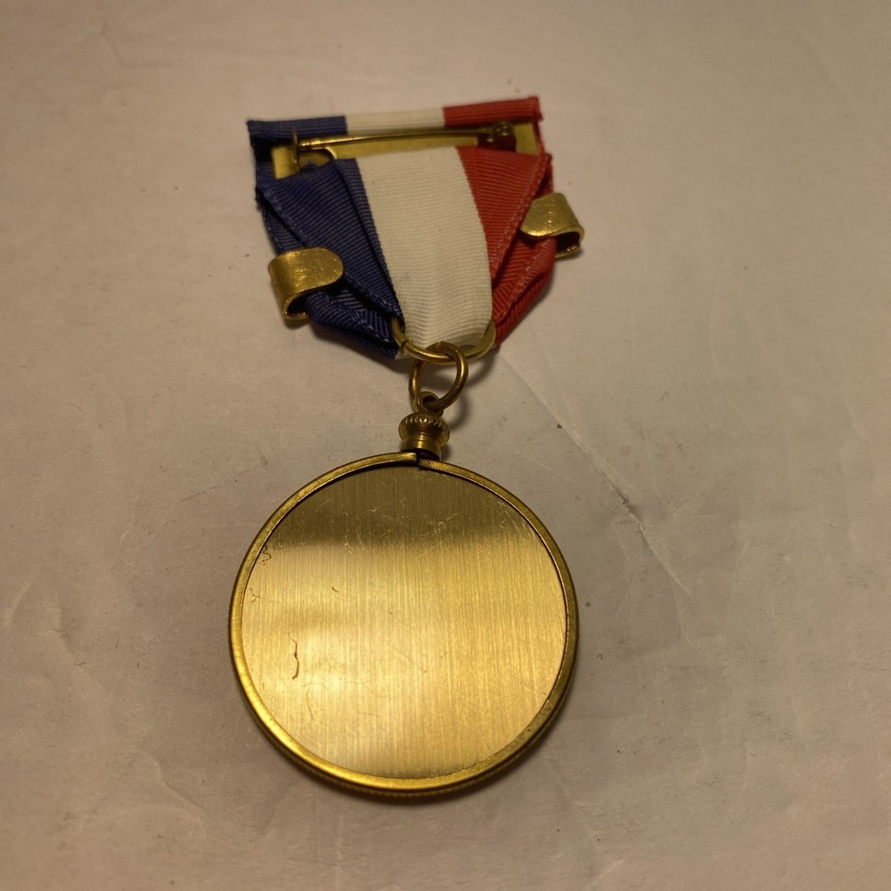 Vintage Muzzle Loader Marksmanship Medal w/Pin Red White Blue Ribbon