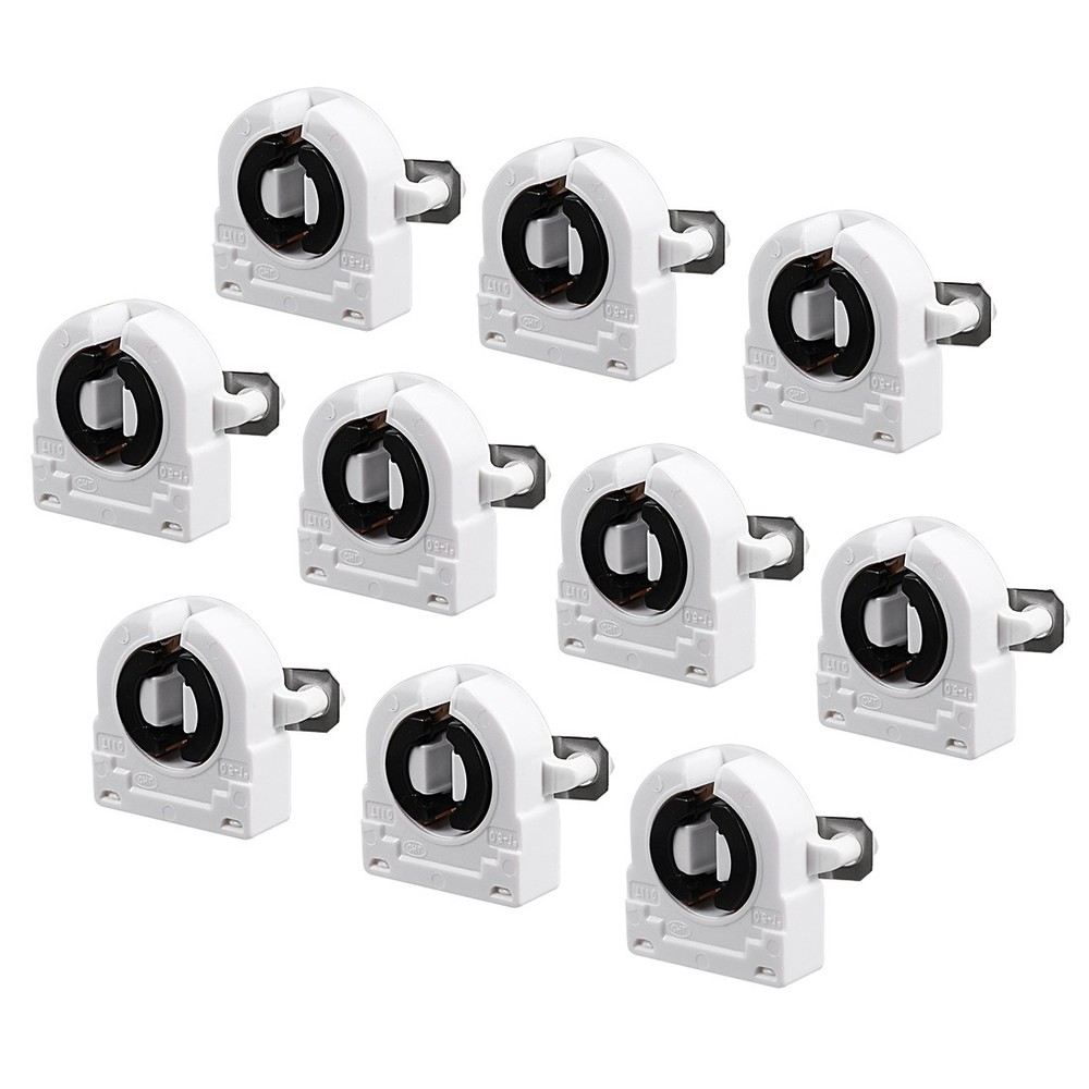 10 Pcs 2A T8 Socket G13 Base Fluorescent Lamp Holder Light Accessory White