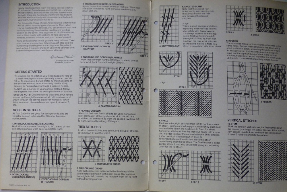 Leisure Arts Needlepoint Stitch Guide 18 Decorative Stitches