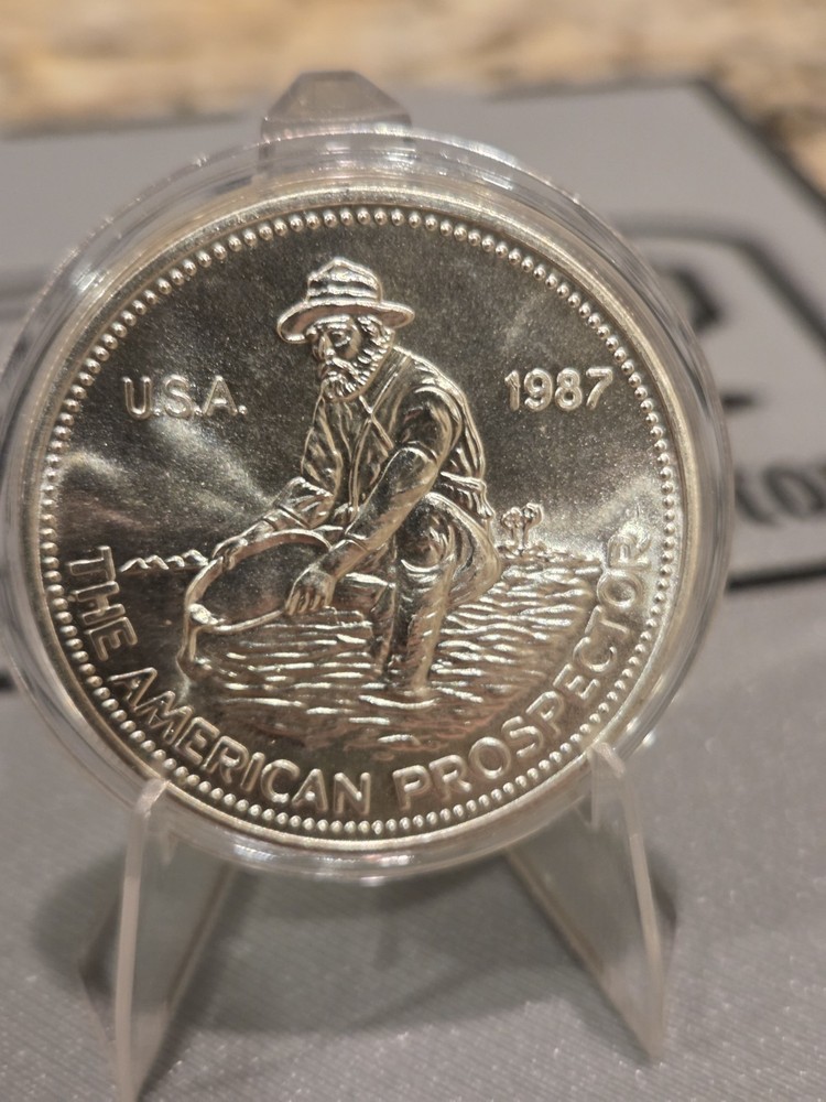 1987 1 oz Silver Round - Engelhard Prospector (Eagle Reverse)