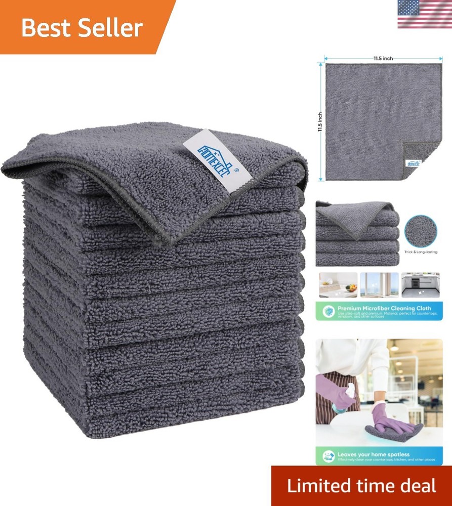 Eco-Friendly 12 Pack Grey Microfiber Cleaning Cloths