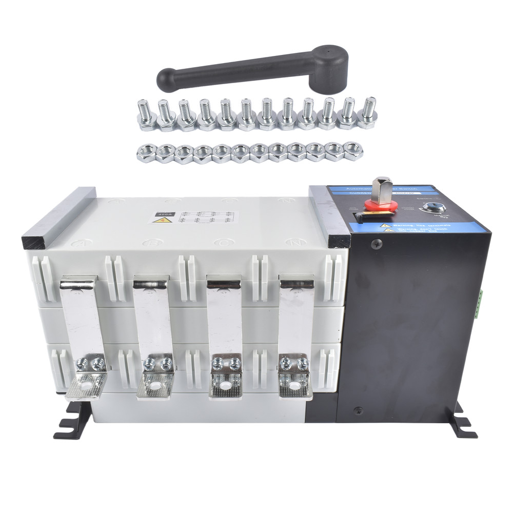 Industrial Automatic Transfer Switch 4P 400A 110V or 220V Auto or Manual Mode