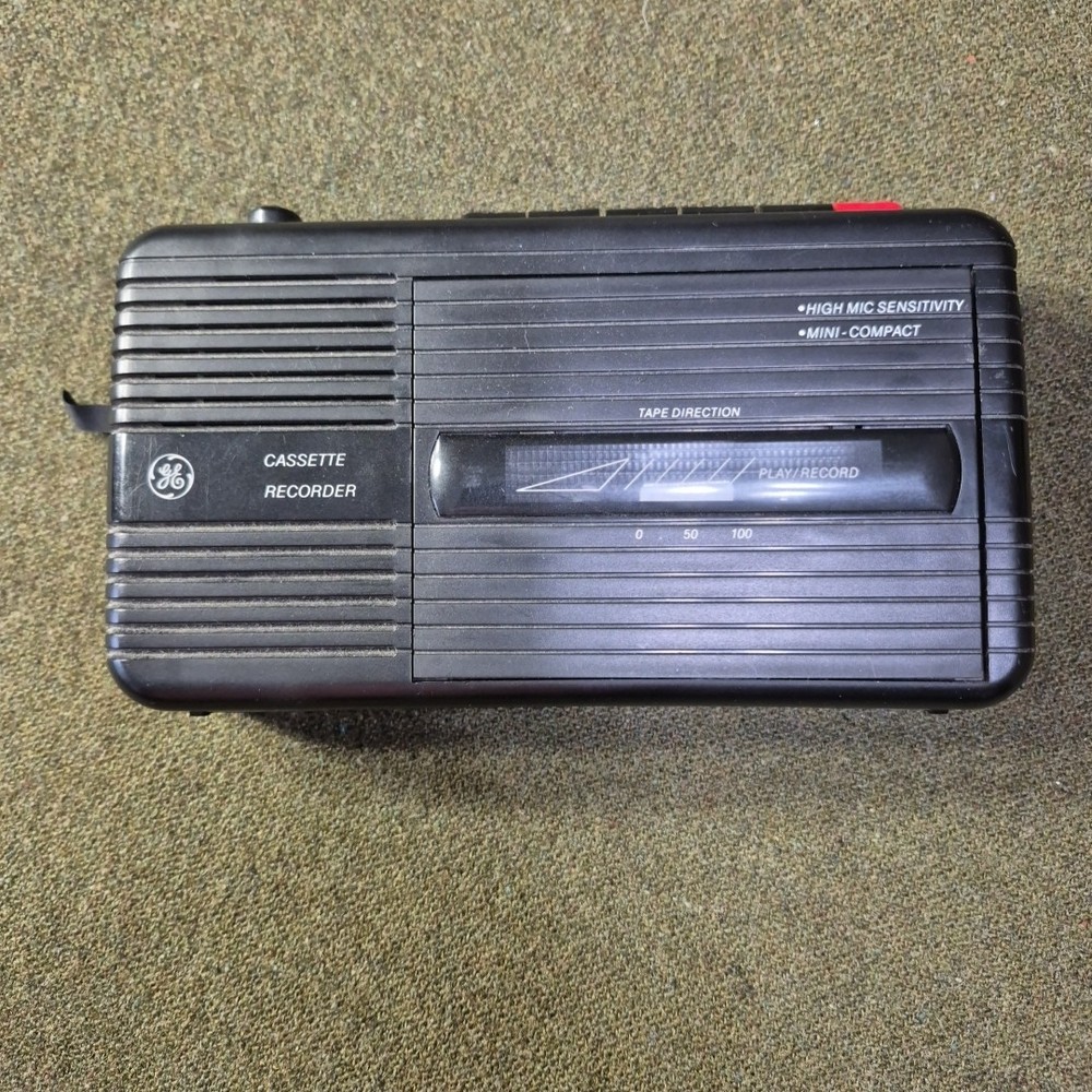GE Cassette Recorder – Tested –Compact, High Mic Sensitivity - USED