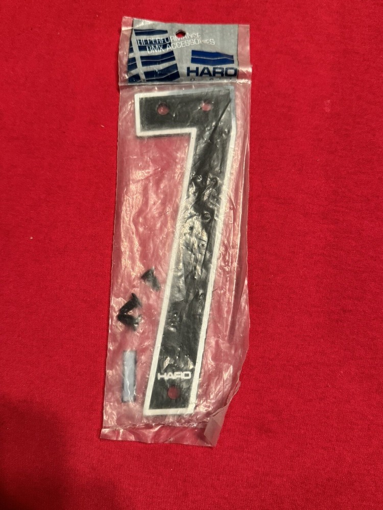 NOS HARO TECH DIGITAL DISPLAY PANEL NUMBER 7 OLD SCHOOL BMX PLATE FLO PUSH PIN