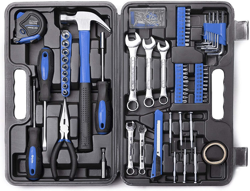 148Piece Tool Set General Household Hand Tool Kit with Plastic Toolbox Storage C