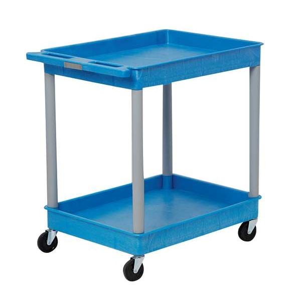 Flat Handle Utility Cart, Thermoplastic Resin (Shelf)/High Density Polyethylene