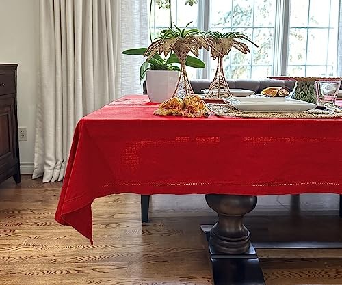 Easter Tablecloths Rectangular 63x88 – 100% Cotton 88" x 63" (Rectangular) Red