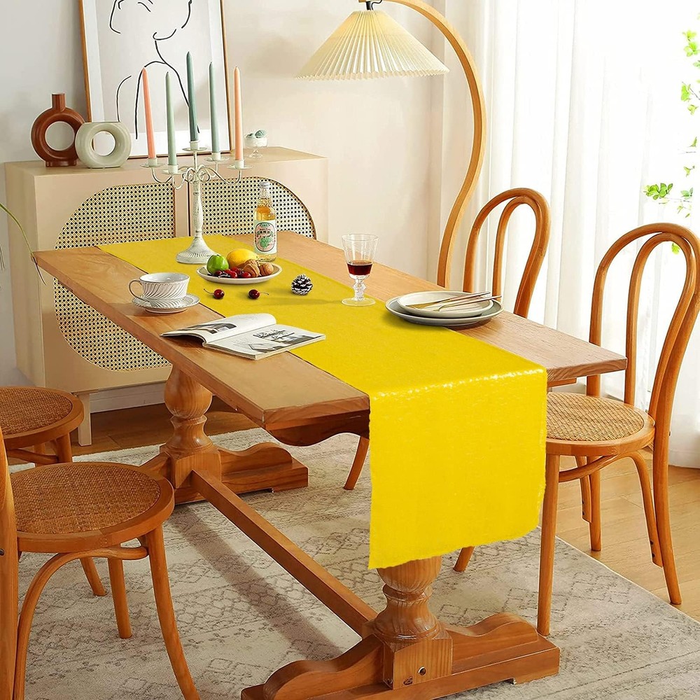 Table-Runner 2Pack Yellow Sequin Table Runners 108 Inches Long Wedding Table ...