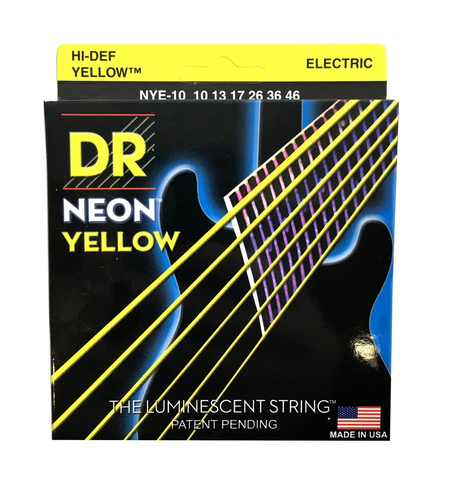 DR Strings Guitar Strings 3 Sets Electric Neon Yellow 10-46 Medium