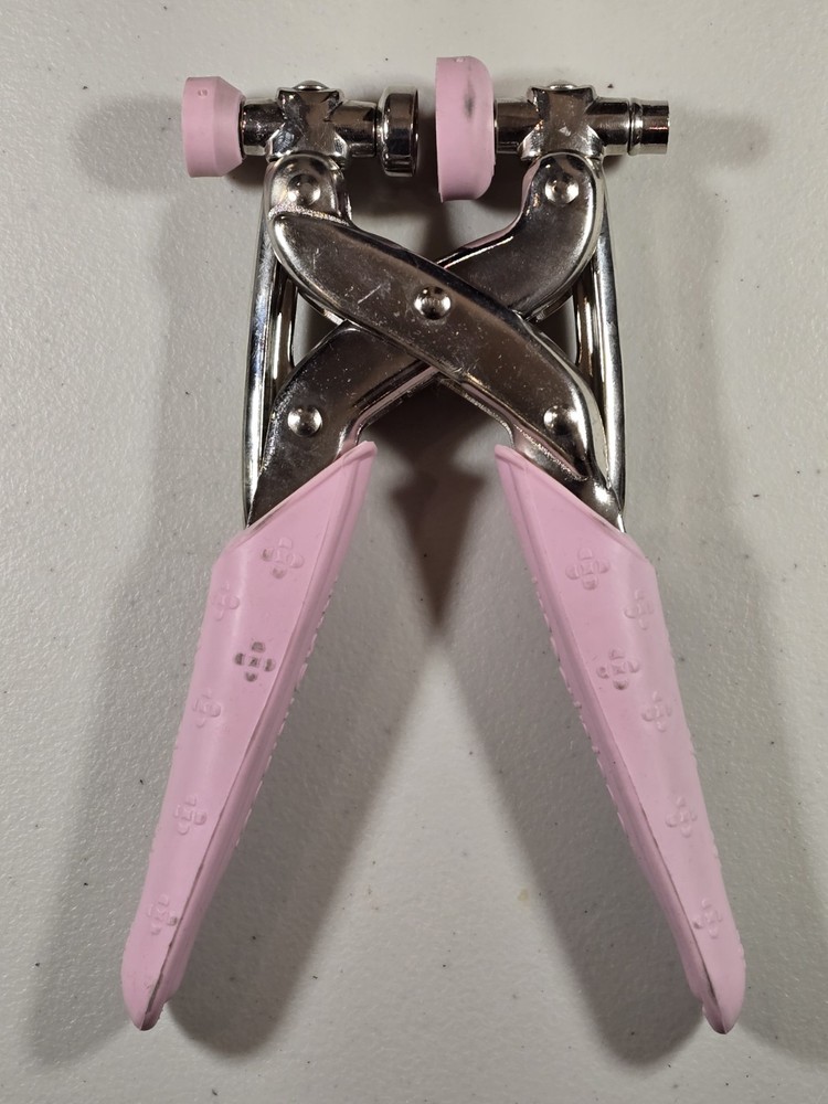 Imaginisce I-Top Punch Tool Brad Maker Pink Handles Scrapbooking Crafts EUC