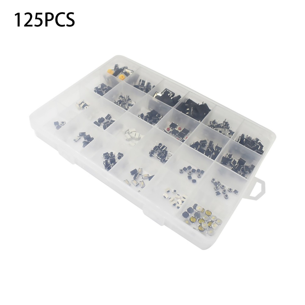 25-Type Micro Switch Push Tact Button ON/OFF Touch Button Switch Assortment Kit