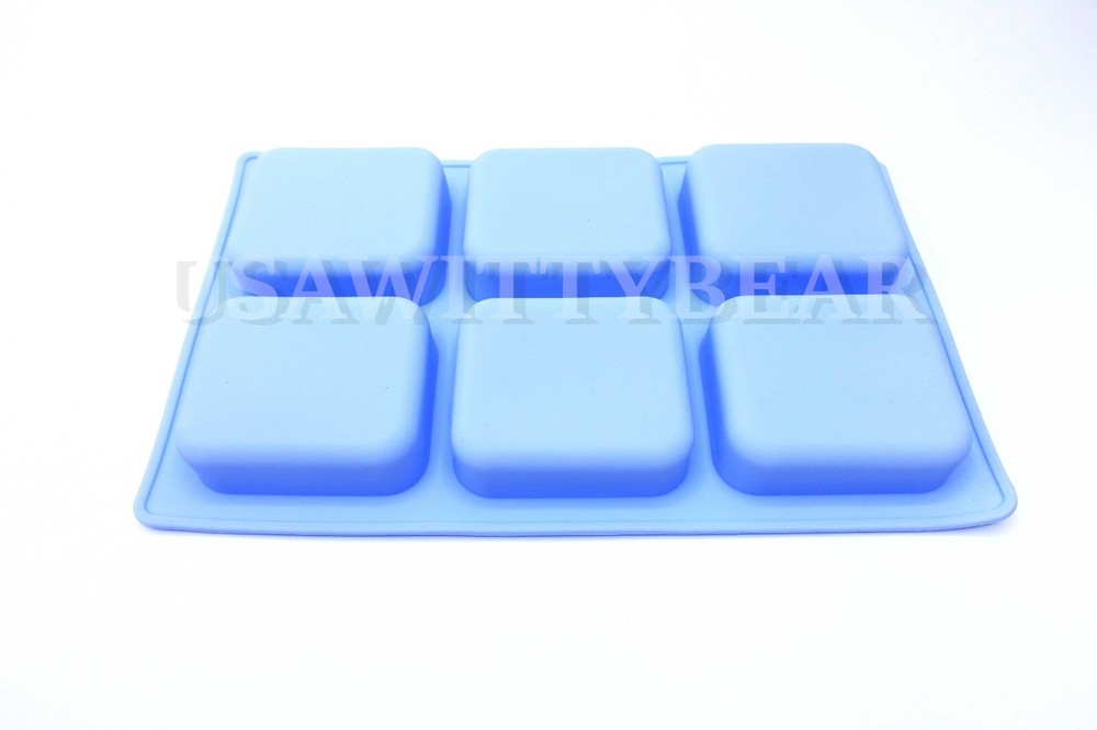 2-Pack Rounded Edge Rectangle Silicone Soap Making Molds DIY Cake Bakeware