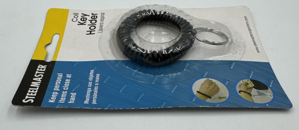 Steelmaster Wrist Coil with Key Ring (Black). New