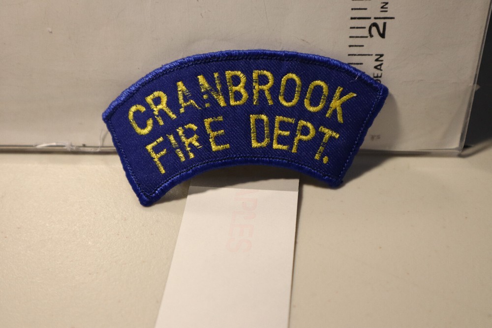 fire patch  CRANBROOK FIRE DEPT BRITISH COLUMBIA CANADA BLUE ROCKER