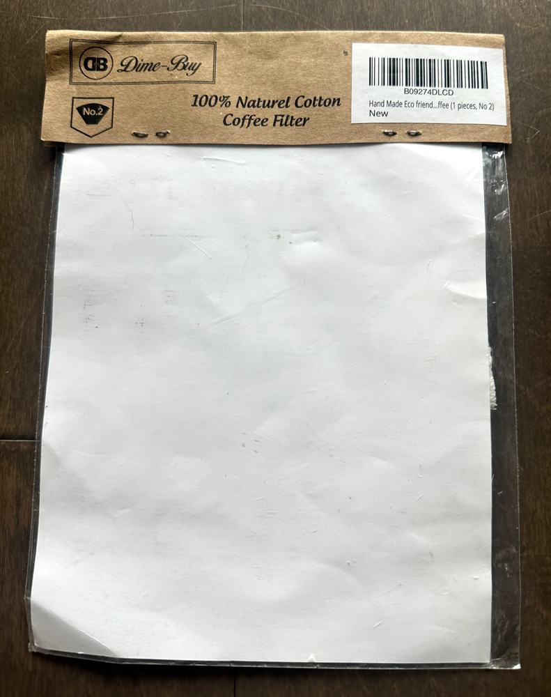 Pour Over Cotton Coffee Filter Manual Natural Handmade Number 2