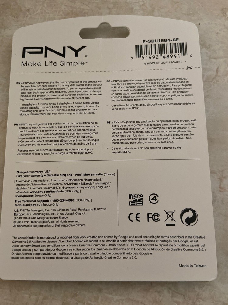 2-PNY 16GB MICROSDHC PERFORMANCE CARD NEW IN PACKAGE