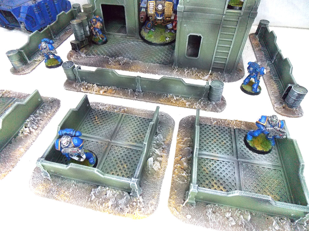 WARGAMING TERRAIN PAINTED 7 PIECE SET