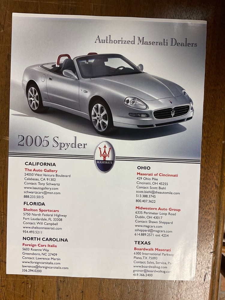 Misc 4099 Advertisement 2005 Maserati Spyder